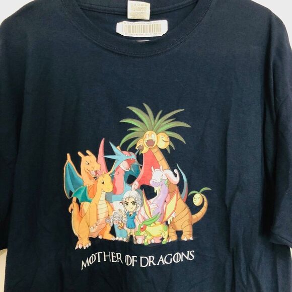 Mother of Dragons Men's T-Shirt‎ Short Sleeve Crew Neck Navy Blue Size XL NEW - Picture 5 of 5